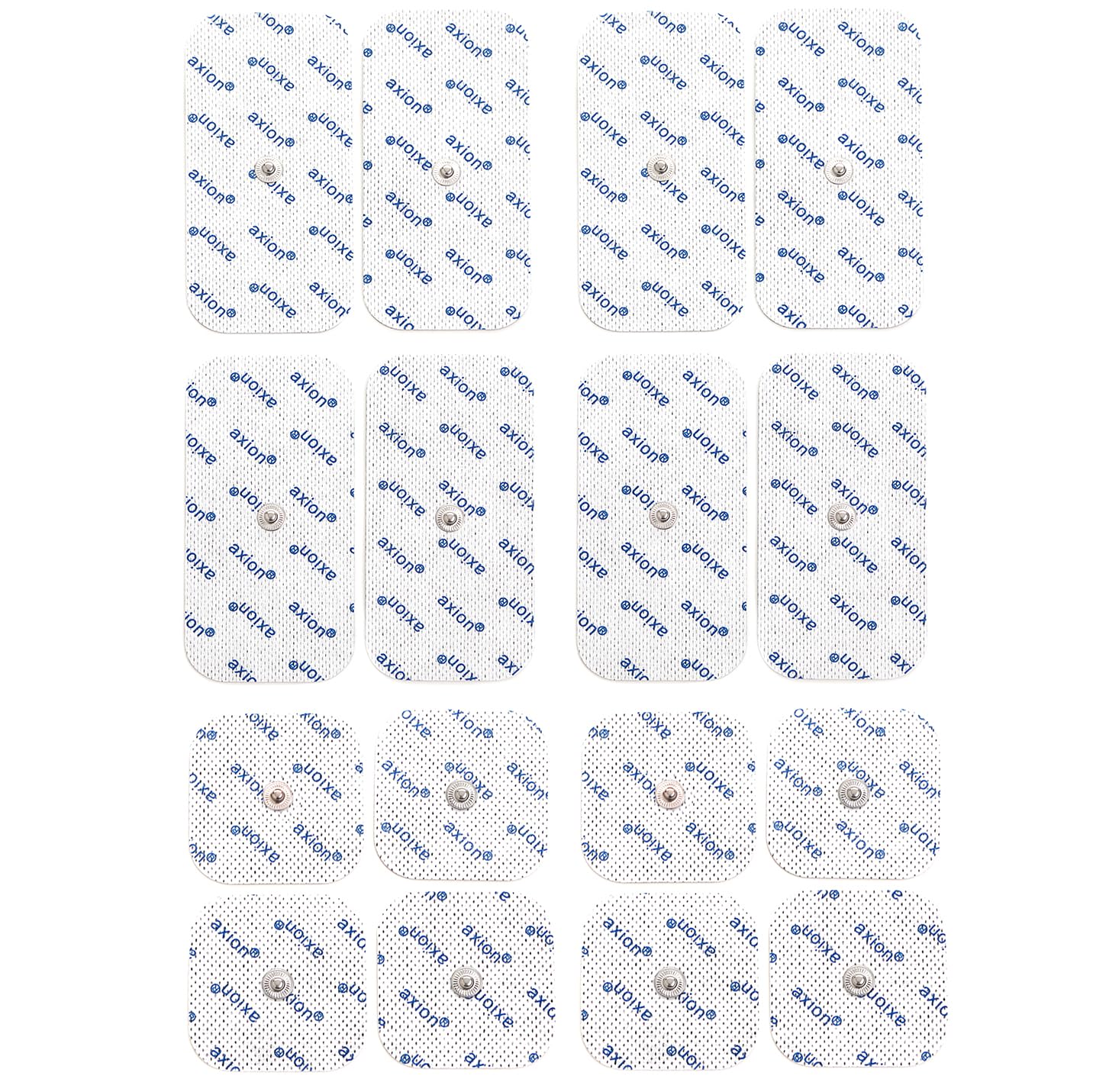 axion® 16 Pcs TENS & EMS Self-Adhesive Electrode Pads Set with 3.5 mm Snap Button – Compatible with Sanitas (SEM 40, 41) & Beurer (EM 40, 41) Devices | Reusable | Certified Medical Device