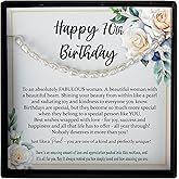 Be Wished 70th Birthday Gifts for Women, Freshwater Pearls and 925 Sterling Silver Necklace, Jewelry Gift with Meaningful Message, Ready To Gift