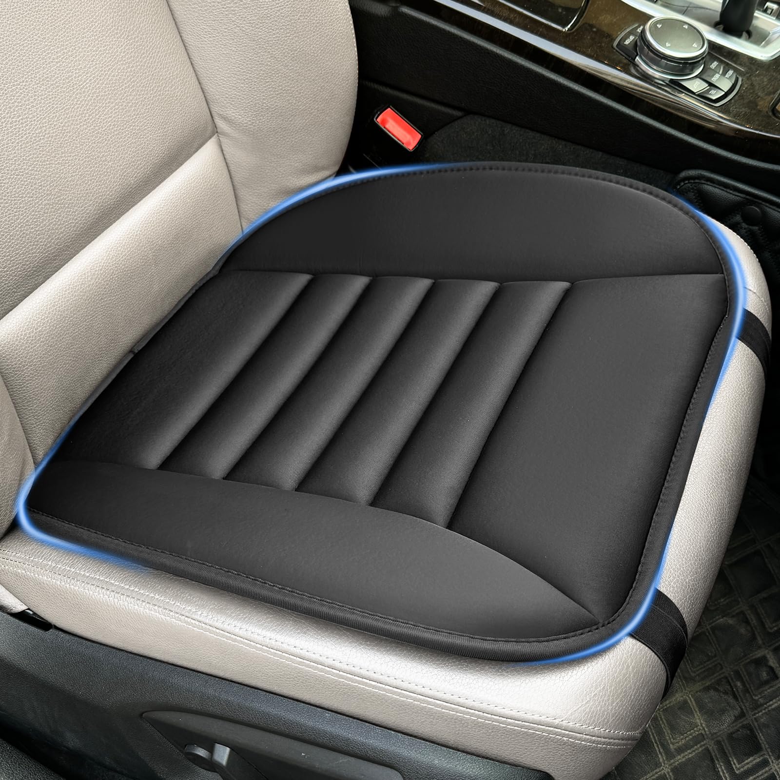 Photo 1 of Car Seat Cushion Pad with 1.2inch Comfort Seat Protector for Car Driver Seat Office Chair Home Use Memory Foam Seat Cushion with Non Slip Bottom