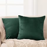 Deconovo Velvet Cushion Covers Set of 2 Emerald 30x50 cm 12x20 in view 1