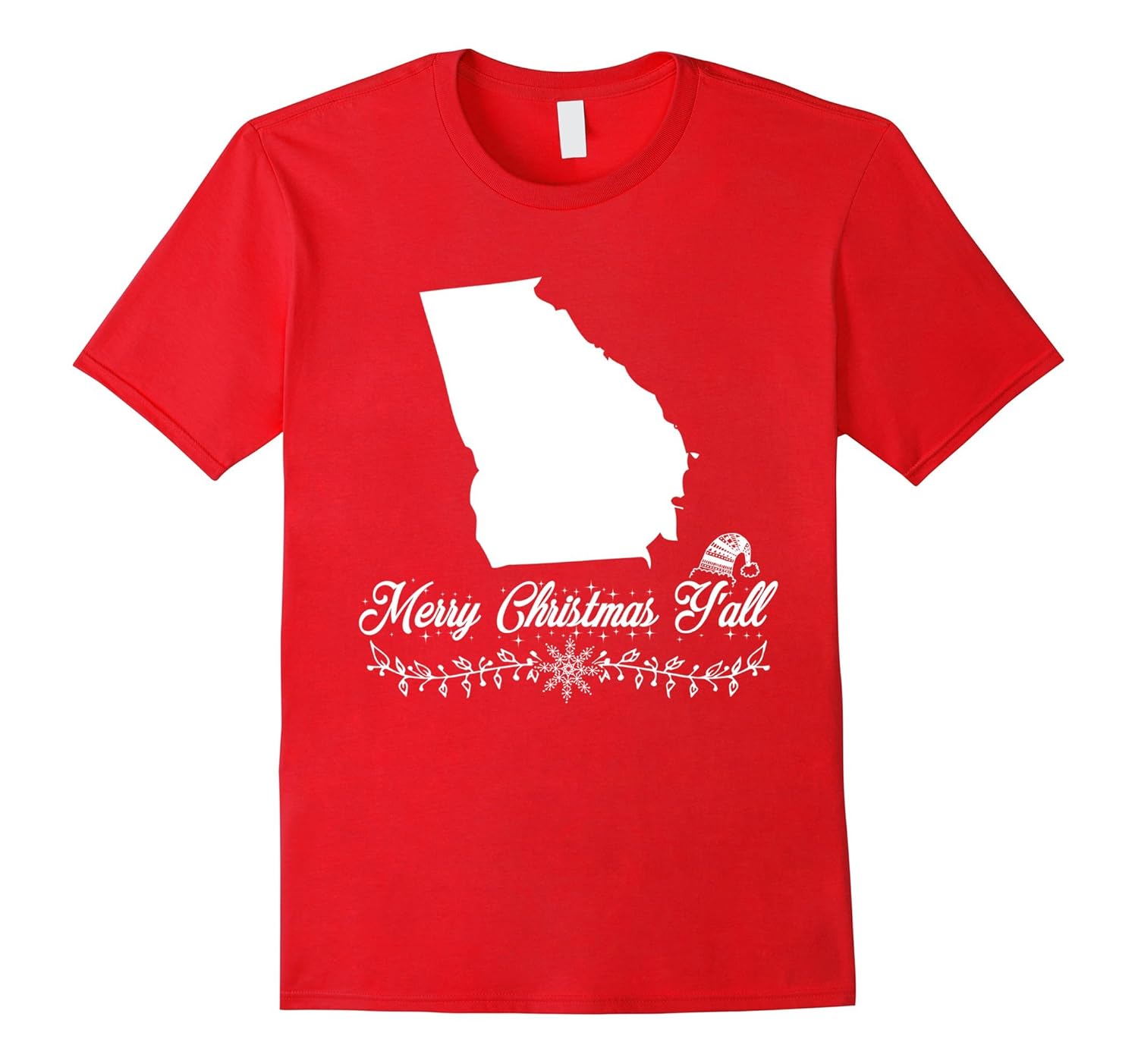 Georgia Merry Christmas Y'all State Pride T-Shirt-ANZ