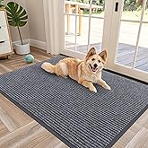 OLANLY Front Door Mat Indoor Outdoor Entrance, Waterproof Heavy Duty Doormat, Fade Resistant, Low Profile, Easy Clean Patio Porch Welcome Floor Mats for Entry, 47x32, Grey