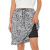 Zando Skorts for Women Dressy Casual Knee Length Skirts for Women with Pockets Athletic Drawstring Skirt Golf Tennis