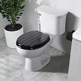 Angel Shield Black Wooden Toilet Seat with Adjustable Hinges Antibacterial view 7