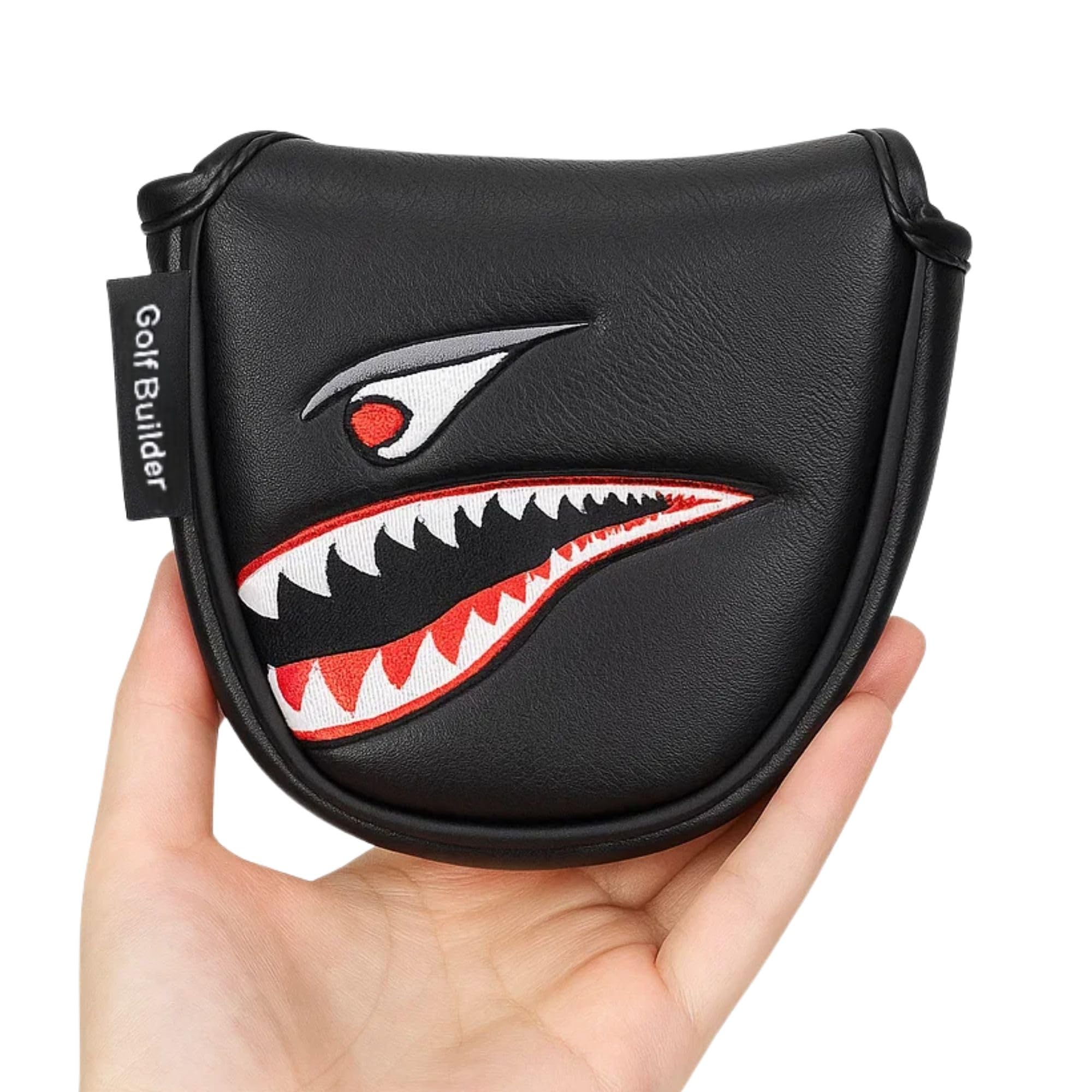 HACBOP – Golf Mallet Putter Head Cover | PU Leather Magnetic Closure | Waterproof Durable Golf Club Headcover for Mallet Putters | Embroidered Design Golf Accessories