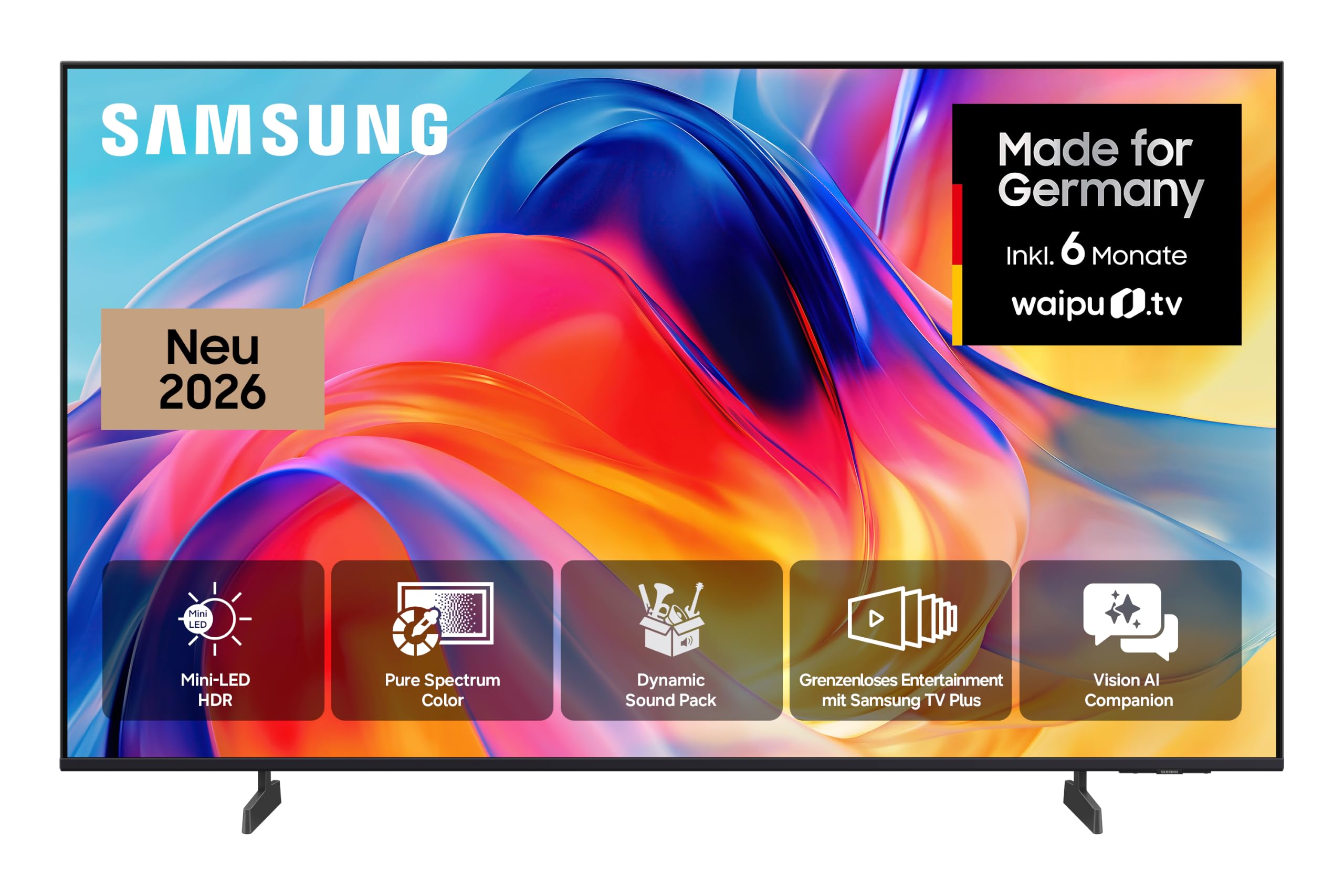 Samsung Mini LED M70H 4K 55 Zoll (138 cm), UHD Fernseher, Mini LED HDR für beeindruckende Details, Motion Xcelerator 144Hz, Dynamik Sound Pack, AI Companion für Fragen, kostenlos 900 Sender, Smart TV
