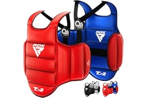 RDX Boxing Body Protector Reversible, Kickboxing MMA Muay Thai Chest Guard, Sparring Training Heavy Punching, Adjustable Stri