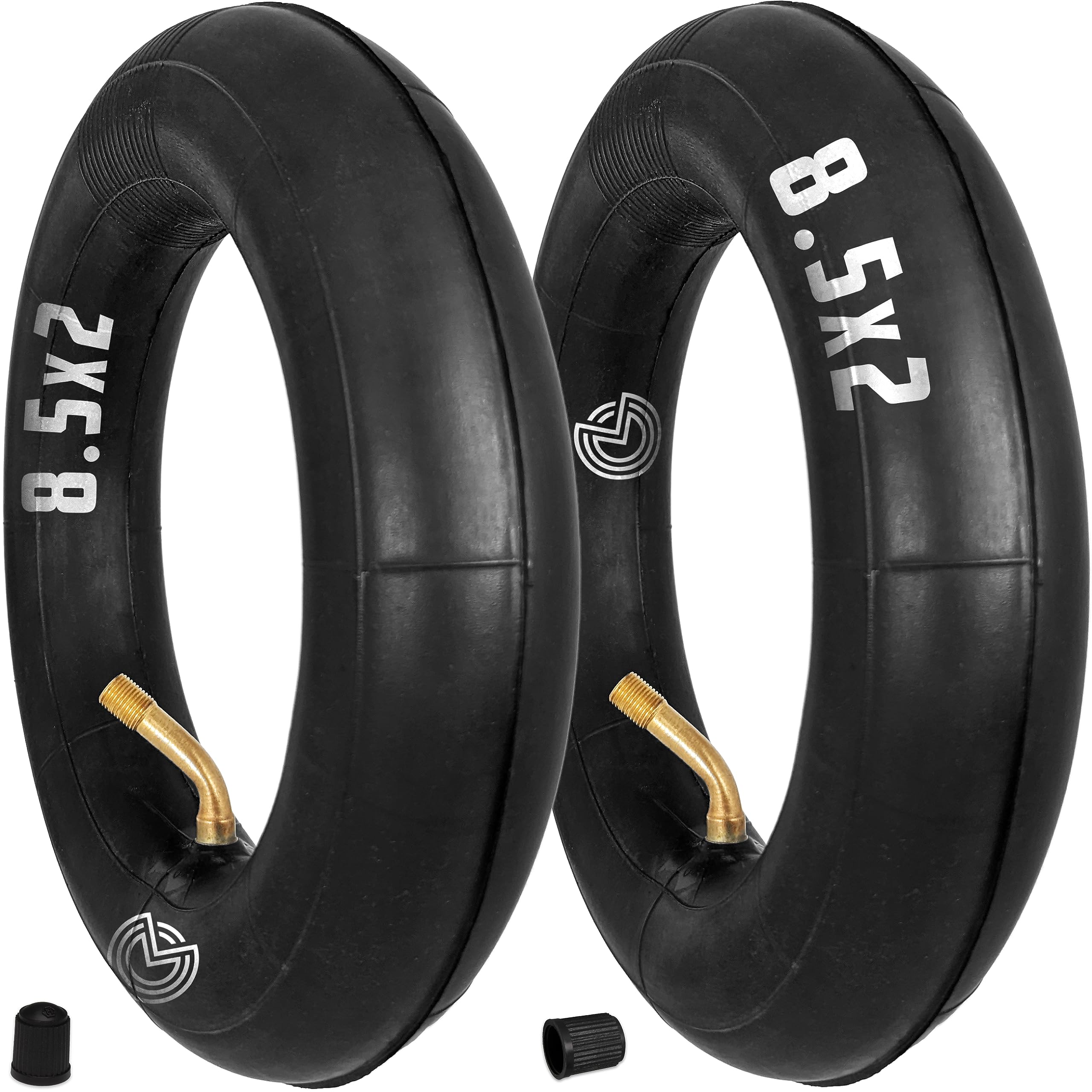 MOOVMOOV (2-Pack) 8 1/2 x 2 Inner Tubes for Electric Scooter with 45/45 Bent Valve - Compatible Tyre 8 1/2 x 2 (50-134) or 8.5x3.0 | E-scooter Inner Tubes 8.5x2 inches for Inflatable Tyres