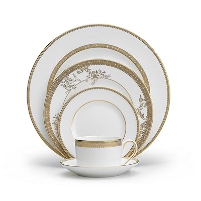 Vera Wang Wedgwood 5014697730 Vera Lace Gold 5-Piece Dinnerware Place Setting