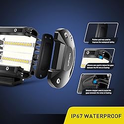 Nilight 18001F-B 2PCS 5Inch 72W Double Row Flood