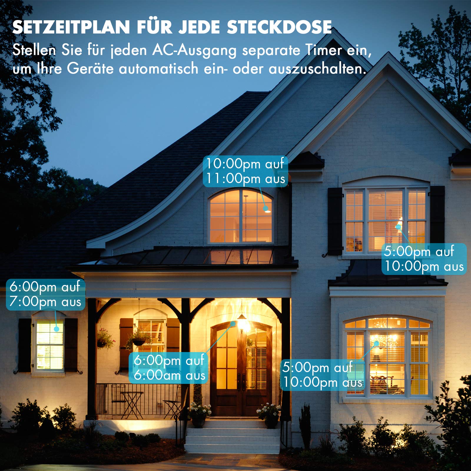 Smart Steckdosenleiste Intelligente WLAN Mehrfachsteckdose mit Überspannungsschutz Wifi Steckdosen 4 Fach AC-Ausgänge und 4 USB-Voice Control mit Amazon Alexa [Echo, Echo Dot], Google Home und IFTTT mit App Fernsteuerung für iOS und Android