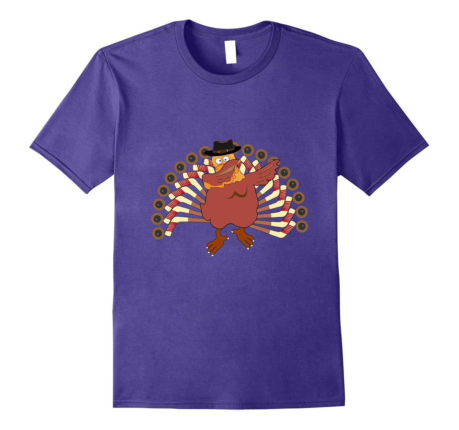 Dabbing Turkey Hockey Thanksgiving Funny T Shirt-FL