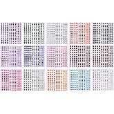 Toyfun YiF Rhinestone Stickers, 2475 PCS Self Adhesive Diamond Sticker in 4 Size 15 Colors, Gem Stickers for Face, Body Art, Crafts, Hairs, Nail, DIY Decorations, Bling Stick on Jewels for Women, Kids