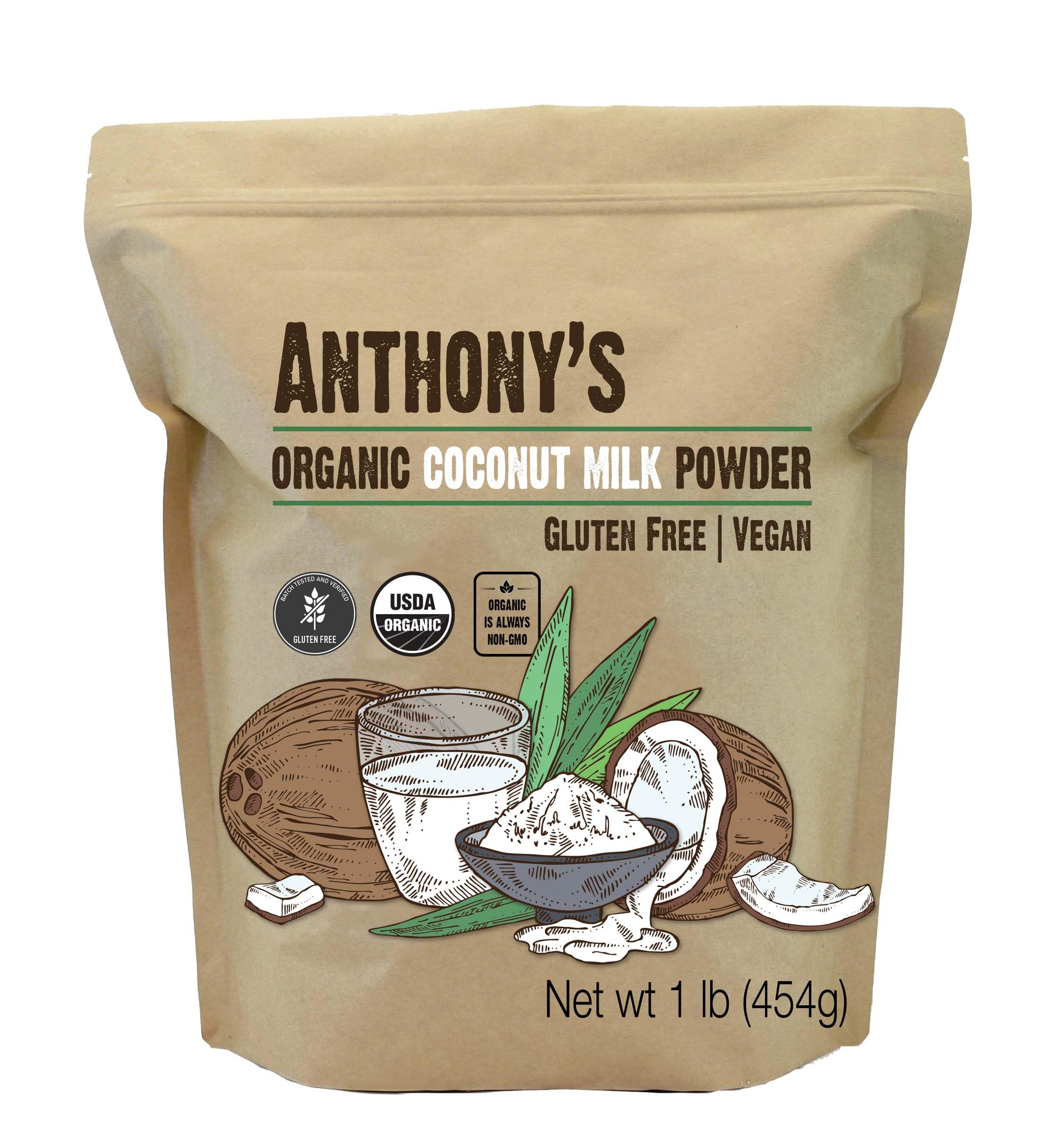 Anthony's Organic Coconut Milk Powder, 1 Lb, Gluten Free, Vegan & Dairy ...