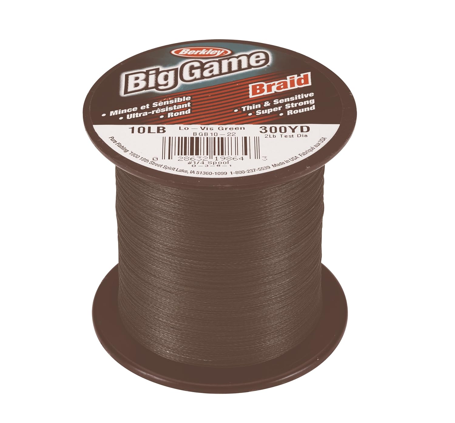 Berkley Big Game Braid 300 Yd spool(80/17Pound, LoVis