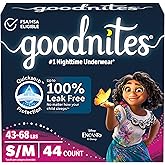 Goodnites Girls' Nighttime Bedwetting Underwear, Size S/M (43-68 lbs), 44 Ct (2 Packs of 22), Packaging May Vary