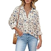 HOTOUCH Womens Button Down Shirts Linen Cotton Long Sleeve Blouses Casual Collared Loose Fit Gauze Tops with Pocket