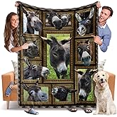 Throw Blanket Donkey Blankets Fuzzy Fleece Soft Blanket Cozy Warm Travel Blanket for Couch Sofa or Bed, 50 x 60 Inch