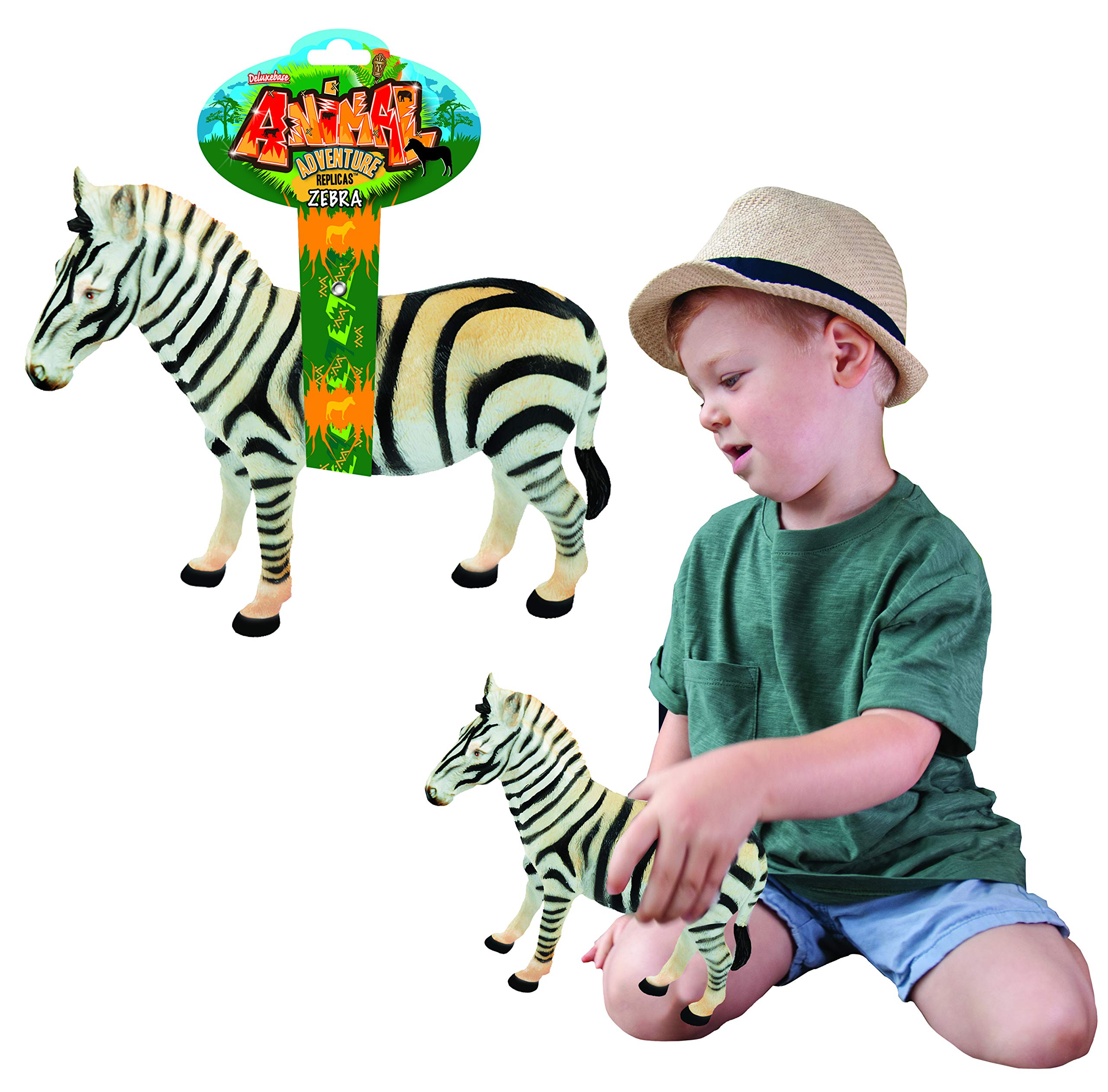 Deluxebase Zebra Toy Animal Adventure Replica Figure These large sized Zebra animal figures are the ideal safari animal toys for kids.