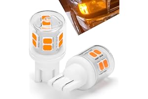 Heifymi 194 LED Side Marker Lights Bulbs Amber Yellow T10 168 2825 W5W Bulbs Replacement for Car Interior Dome Map Door Courtesy License Plate Dashboard Lights, AC/DC 12-24 Volt, 2 Pack