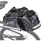 GRAOSO 12L Bike Rear Rack Trunk Bag, Ebike Cooler Storage Shoulder Bag with Reflective Strip, Heightened Water Bottle Pouch,