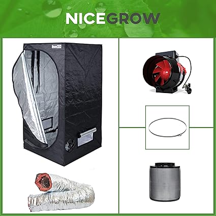 Nice Grow Growzelt Abluft-Set Dark Box 80 BlackOrchid Hybrid Flo 245cbm/h Aktivkohlefilter