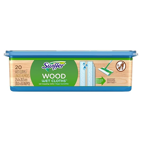 SWIFFER SWEEPER WET WOOD FLOOR MOPPING CLOTHS, 20 COUNT