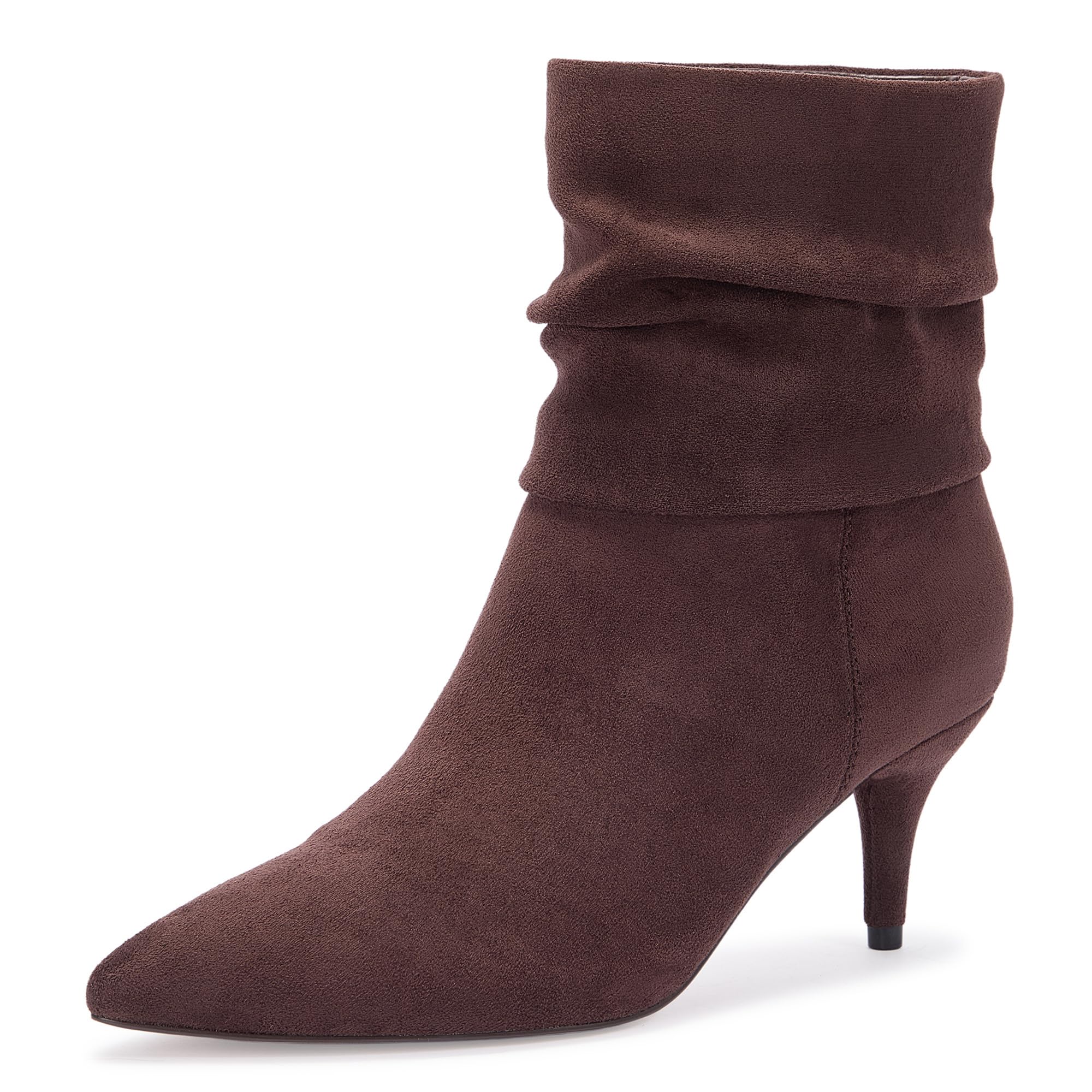 CosyFever Slouch Ankle Boots for Women, Pointed Toe 2.6 Inch Mid Stiletto...