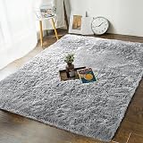 MOONLIGHT20015 Grey Shaggy Rug 60x110 Non Slip Plush Carpet view 5