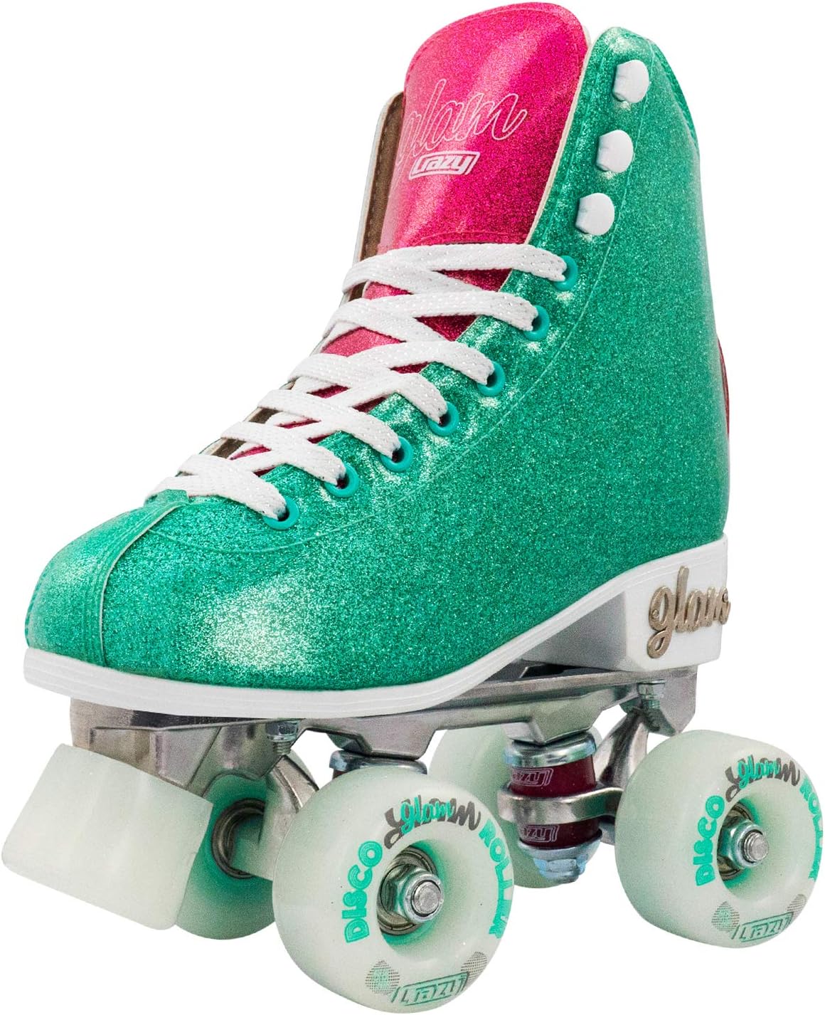 Crazy Skates Glam Roller Skates | Adjustable or Fixed Sizes | Glitter Sparkle Quad Skates for Women and Girls