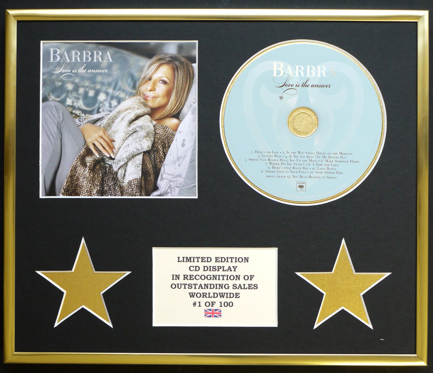 BARBRA STREISAND/CD DISPLAY/LIMITED EDITION/COA/LOVE IS THE ANSWER