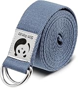 Slim Panda Yoga Belt 250CM Cotton D Ring Straps Stretch Exercise Oasis Blue