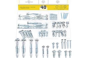 Mardatt 40Pcs M4 M5 M6 Molly Bolts with Petal Expansion Nuts Kit, Heavy Duty Hollow Wall Anchors and Jack Nuts Expansion Scre
