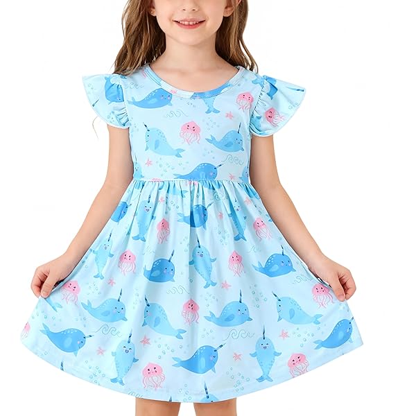 strapless open back dress Miranda Baby Girls Blue & Pink Dress