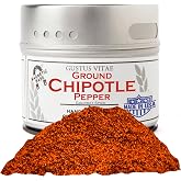 Gustus Vitae | Ground Chipotle Powder | Natural Gourmet Spice | Single Ingredient | Premium Quality | Rich &amp; Smoky | Non GMO | Salt Free | No MSG | No Fillers | Made in USA | Magnetic Tin