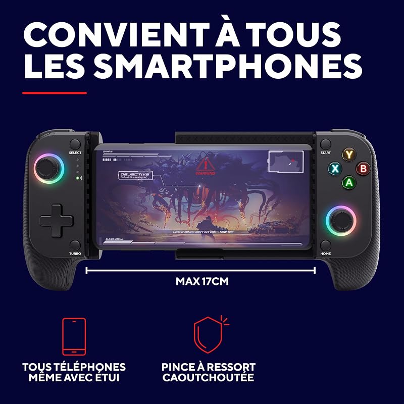 Mylox Manette pour Telephone Portable Sans Fil Bluetooth, Noir