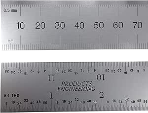 pec tools 262 006 6 inchmm usa rigid steel rule reads 32nds 64ths