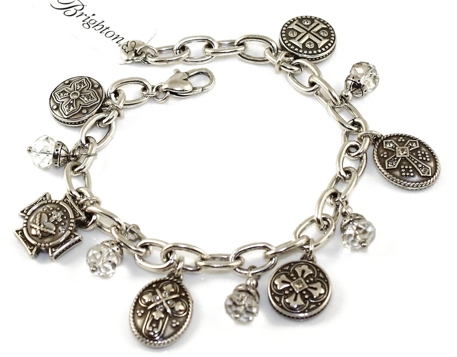 Brighton Shields Of Faith Swarovski Crystal Silver Bracelet