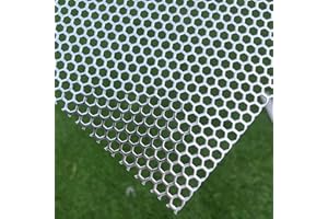 FengYoo 16"x12" Perforated Metal Sheets 19 Gauge Expanded Metal Mesh Opening Hexagonal Hole 1/4" (About 6mm) Perforated 304 Stainless Steel Sheet Mesh Screen Metal Screen Panel Decorative Me