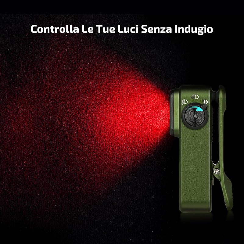 Oclip Pro Mini Torcia EDC Ricaricabile con Clip 500LM 120M