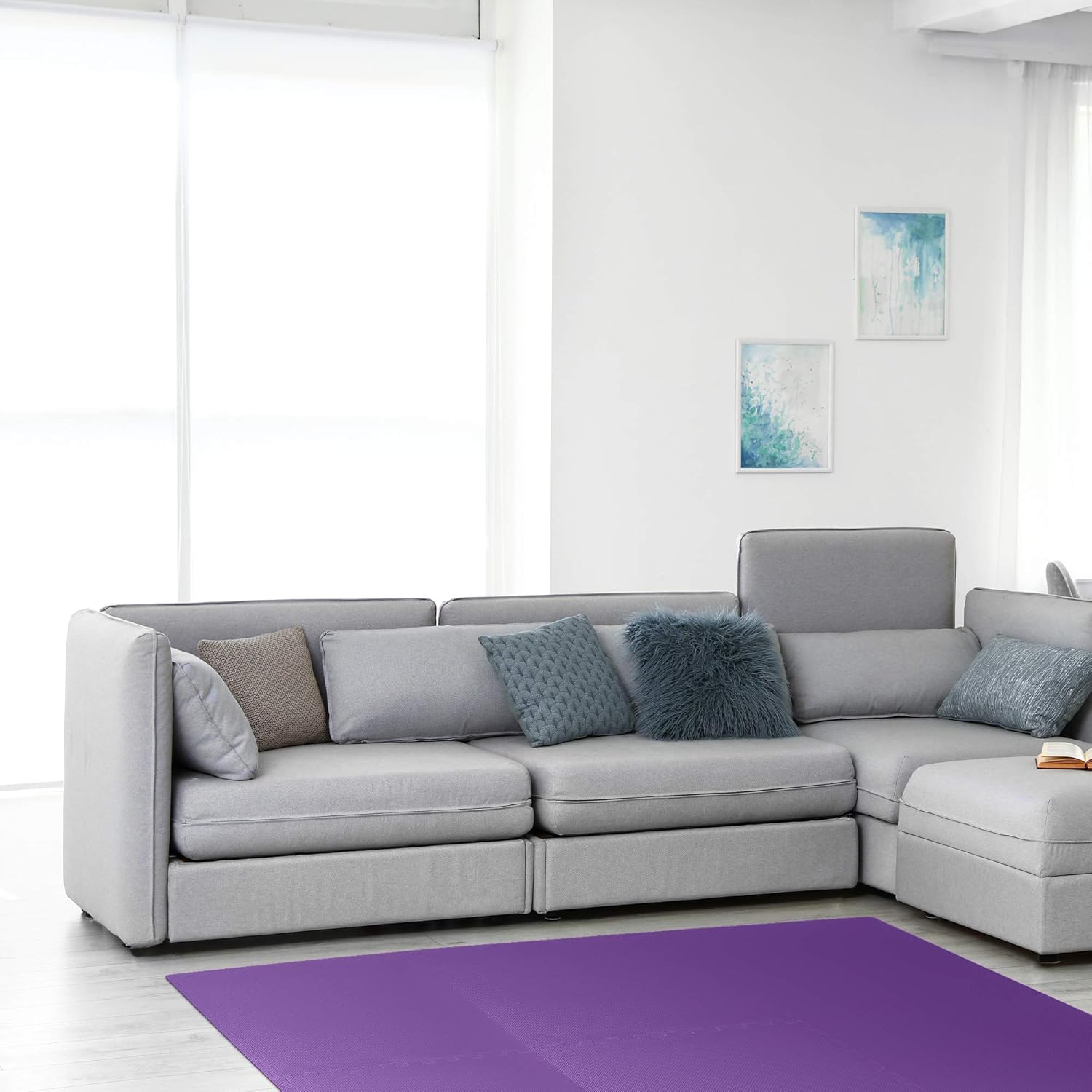 We Sell Mats 3/8 Inch Thick Multipurpose Exercise Floor Mat with EVA Foam, Interlocking Tiles, Anti-Fatigue for Home or Gym, 24 in x 24 in : Sports & Outdoors