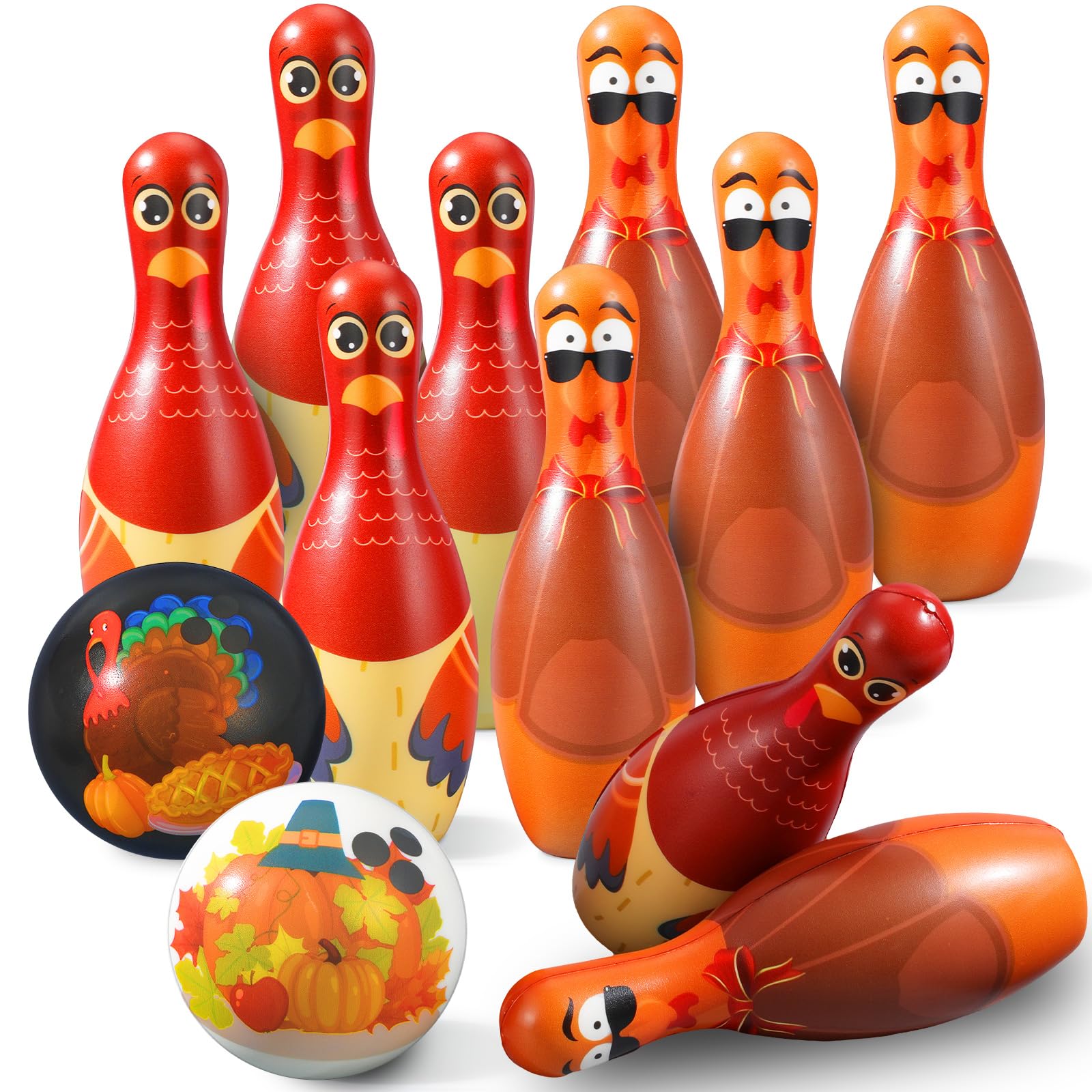 Libima 12 Pcs Thanksgiving Bowling Set Thanksgiving Gifts Fall Holiday ...