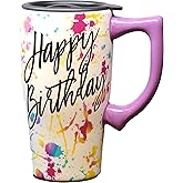 Spoontiques Happy Birthday Ceramic Travel Mug