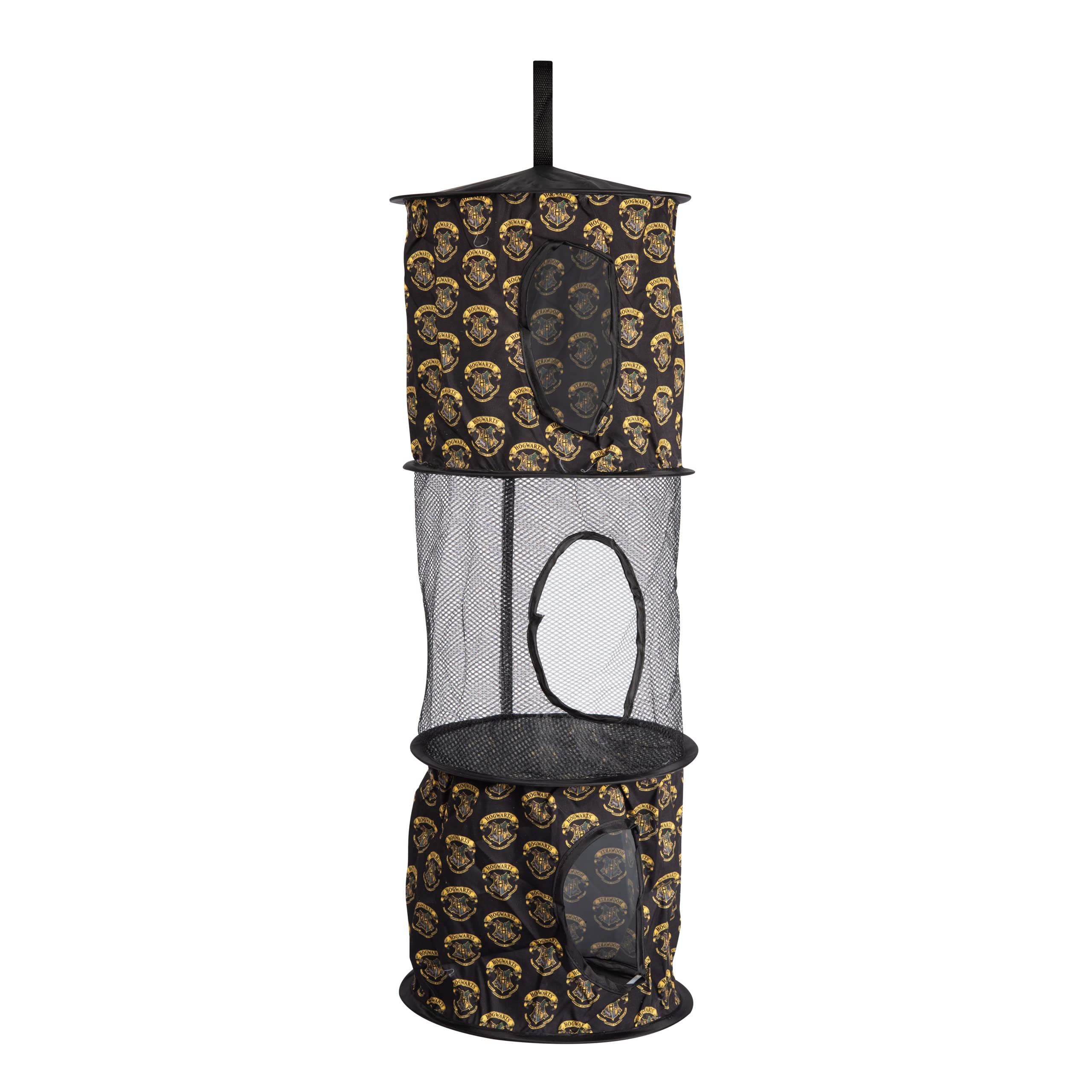 Harry Potter Hanging Storage for Children's Room Storage Net with 3 Compartments Black 27.5 x 75 cm