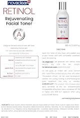 Novaclear RETINOL Rejuvenating Facial Toner Mature Skin Lactic Acid Arctium view 3