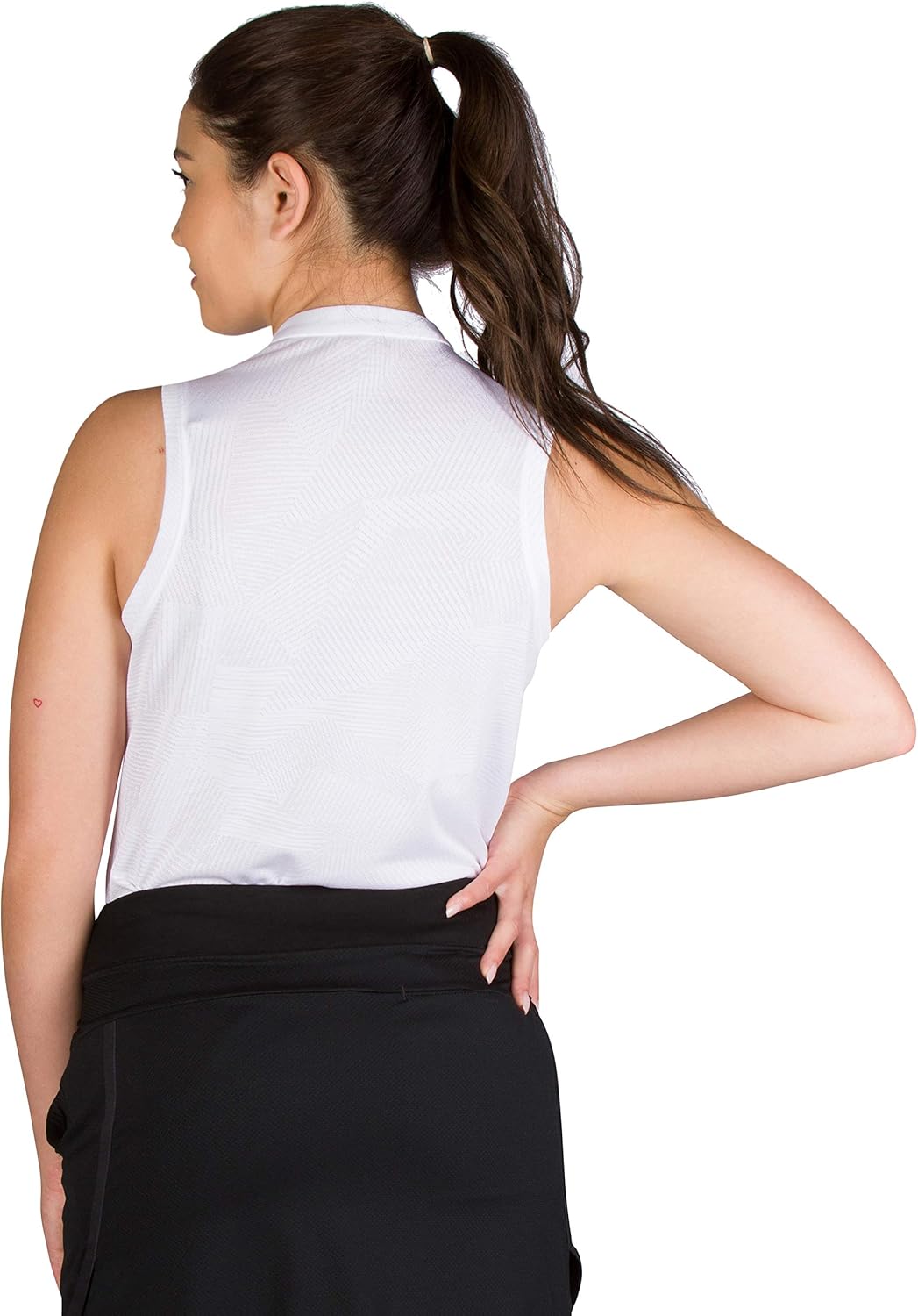 Three Sixty Six Women's Sleeveless Collarless Golf Shirt - Quick Dry Fabric, Lightweight Compression Golf Polo: Clothing