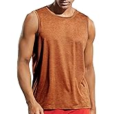 MIER Men’s Sleeveless Tank Top Dry Fit Workout Muscle Tee Shirt for Running Athletic Gym Sports Training, Moisture Wicking