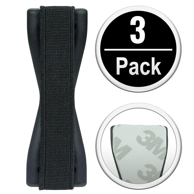 cTRON21 3 X Finger Halterung Griff Halter Fingerhalter Smartphone Handy kompatibel mit Samsung Galaxy S9 S8 iPhone X 7 6 6S S
