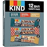 KIND Nut Bars Favorites Variety Pack, 1.4 Ounce, 12 Count, Dark Chocolate Nuts and Sea Salt, Peanut Butter Dark Chocolate, Ca