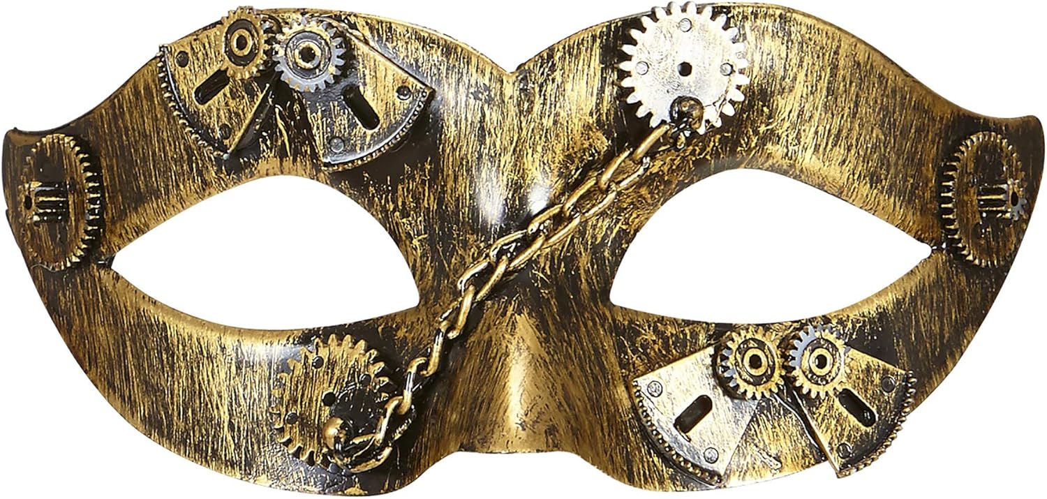 Widmann Steampunk Eyemask Victorian Era Mask Fancy Dress Costume Outfit Accessory, Bronze